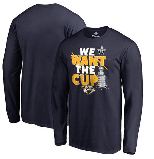 Nashville Predators Fanatics Branded 2017 NHL Stanley Cup Playoff Participant Blue Line Long Sleeve T Shirt Navy
