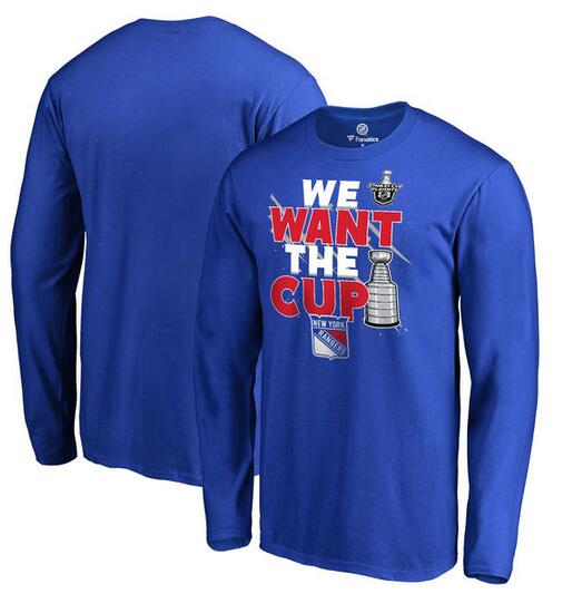 New York Rangers Fanatics Branded 2017 NHL Stanley Cup Playoff Participant Blue Line Long Sleeve T Shirt Royal