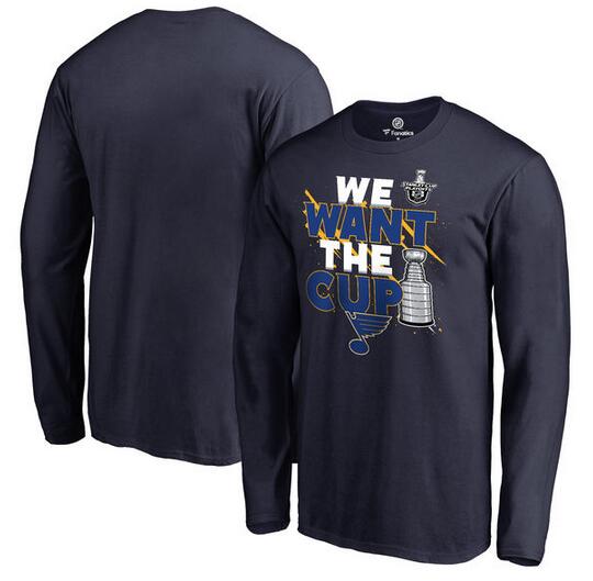 St. Louis Blues Fanatics Branded 2017 NHL Stanley Cup Playoff Participant Blue Line Long Sleeve T Shirt Navy