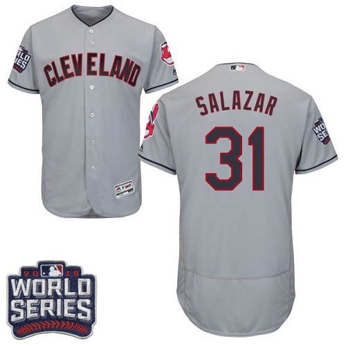 Indians 31 Danny Salazar Gray 2016 World Series Flexbase Jersey
