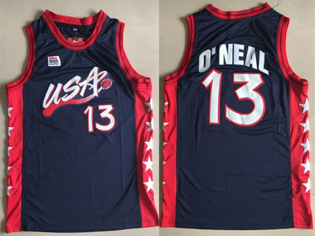 Team USA Basketball 13 Shaquille O'Neal Navy Jersey