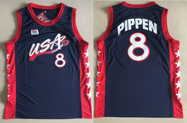 Team USA Basketball 8 Scottie Pippen Navy Jersey