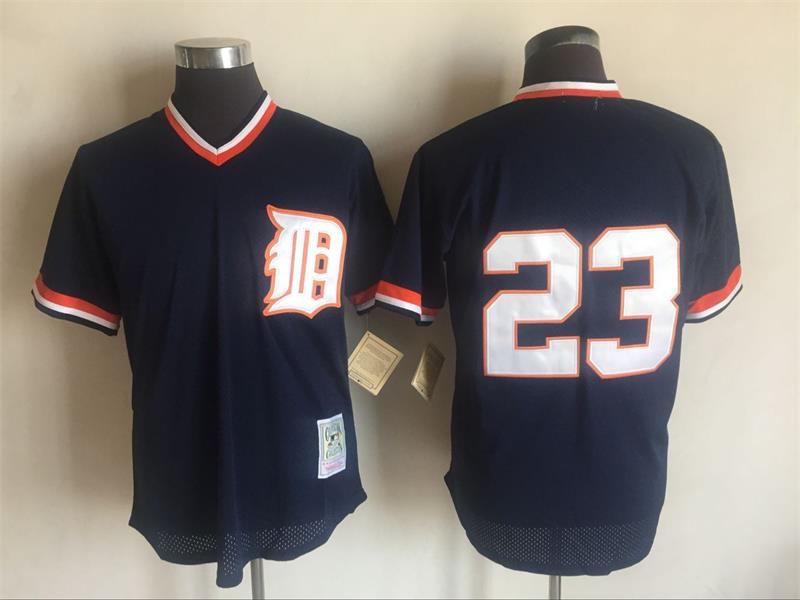 Tigers 23 Kirk Gibson Navy 1984 Cooperstown Collection Batting Practice Jersey