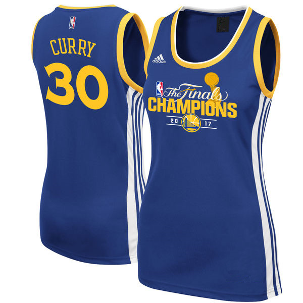 Warriors 30 Stephen Curry 2017 NBA Champions Royal Blue Women Swingman Jersey
