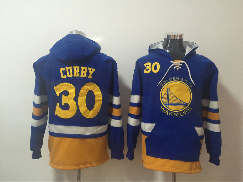 Warriors 30 Stephen Curry Blue All Stitched Hooded Sweatshirt