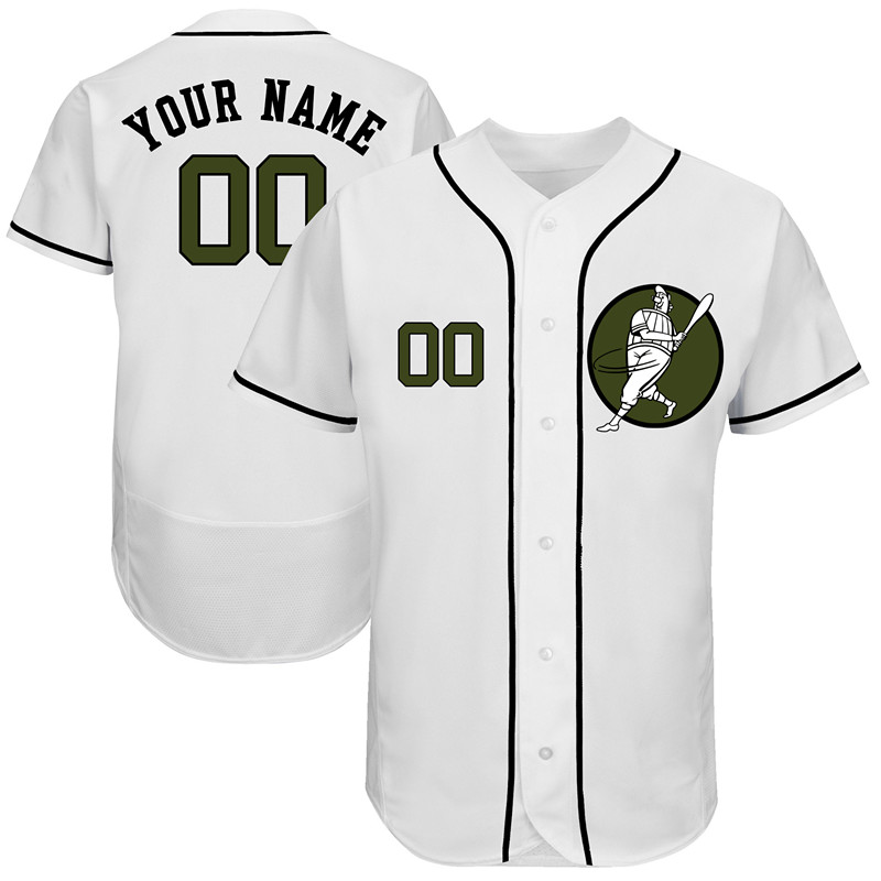 Astros White Men's Customized Green Logo New Design Jersey