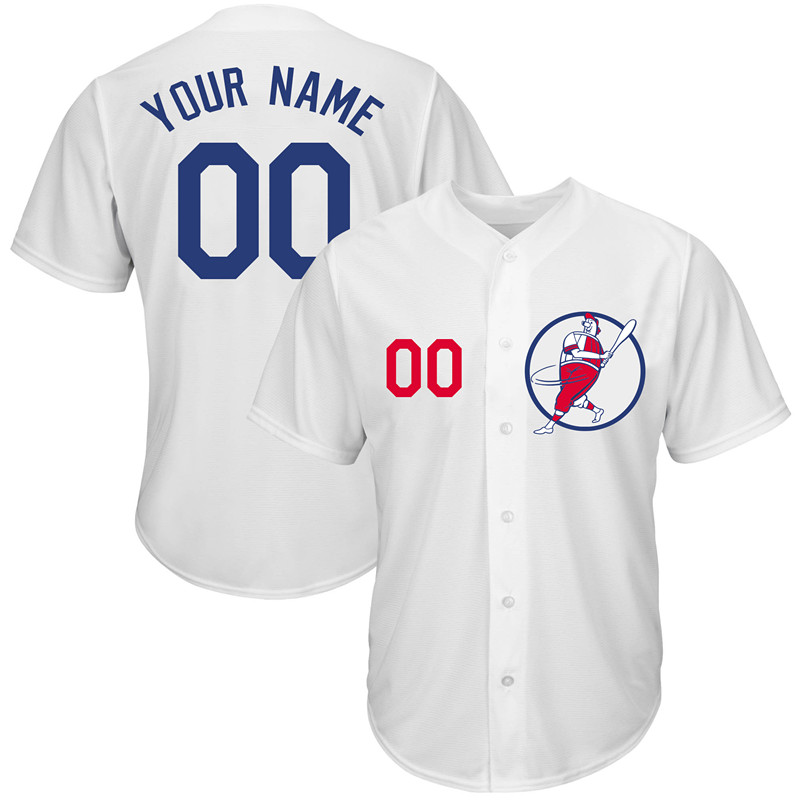 Dodgers White Men's Customized New Design Jersey