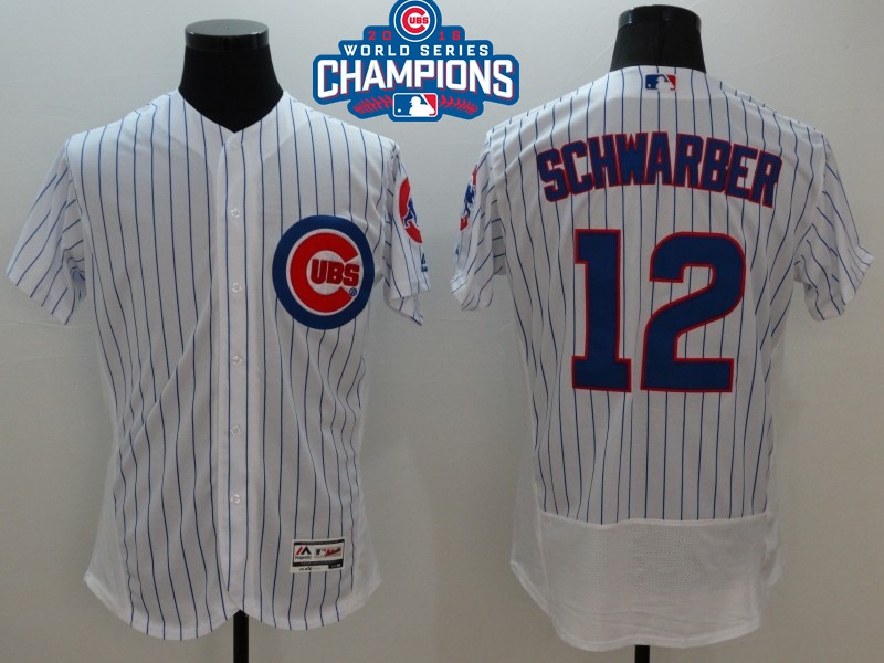 Cubs 12 Kyle Schwarber White 2016 World Series Champions Flexbase Jersey