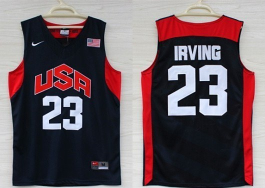 USA 23 Kyrie Irving Navy 2012 Olympic Basketball Team Jersey