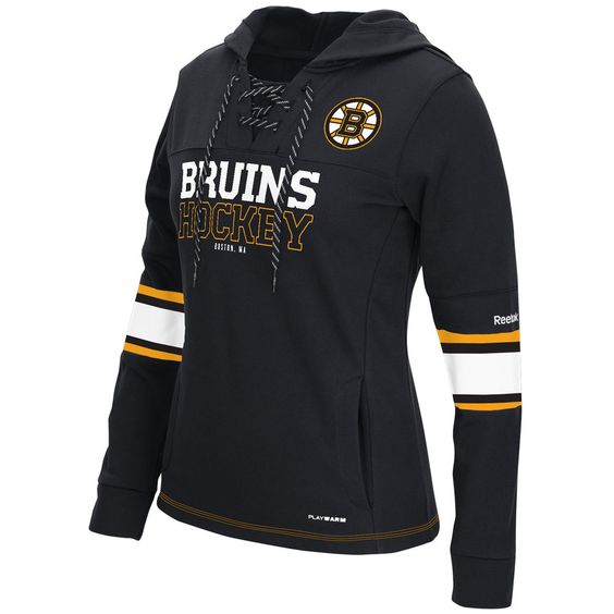 Bruins Black Women's Customized All Stitched Hooded Sweatshirt
