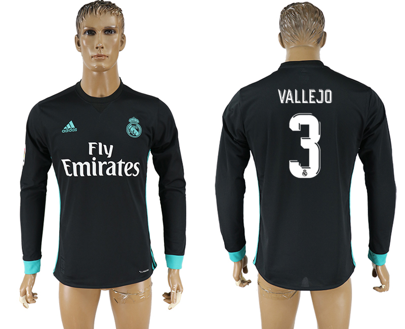 2017-18 Real Madrid 3 VALLEJO Away Long Sleeve Thailand Soccer Jersey