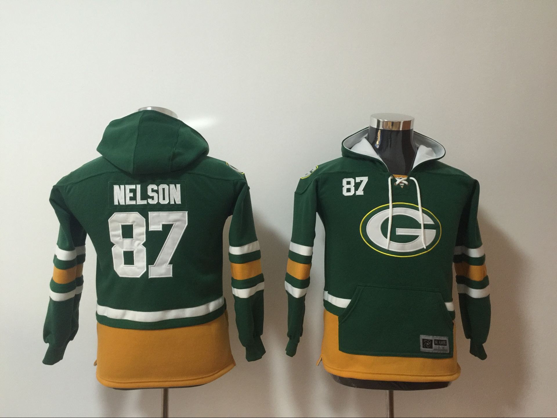 Green Bay Packers 87 Jordy Nelson Green Youth All Stitched Sweatshirt