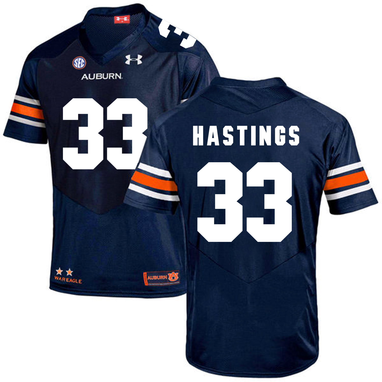 Auburn Tigers 33 Will Hastings Navy College Football Jersey