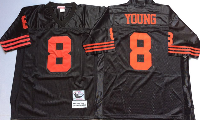 49ers Steve Young Black M&N Throwback Jersey