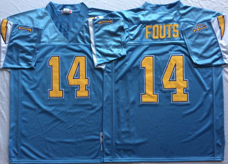 Chargers 14 Dan Fouts Light Blue M&N Throwback Jersey