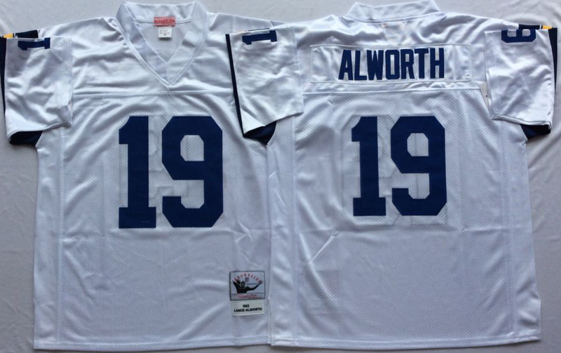 Chargers 19 Lance Alworth White M&N Throwback Jersey