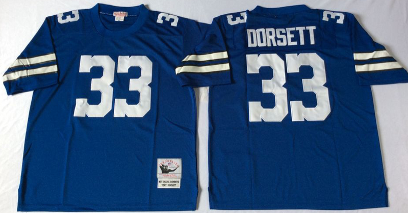 Cowboys 33 Tony Dorsett Blue M&N Throwback Jersey