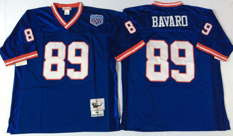 Giants 89 Mark Bavaro Blue M&N Throwback Jersey