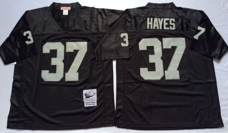 Raiders 37 Lester Hayes Black M&N Throwback Jersey