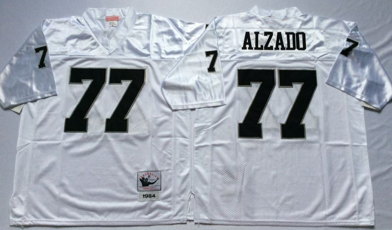 Raiders 77 Lyle Alzado White M&N Throwback Jersey