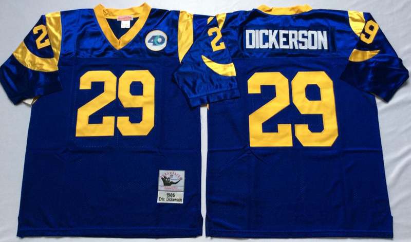 Rams 29 Eric Dickerson Blue M&N Throwback Jersey