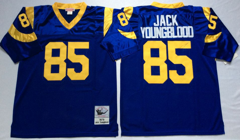 Rams 85 Jack Youngblood Blue M&N Throwback Jersey