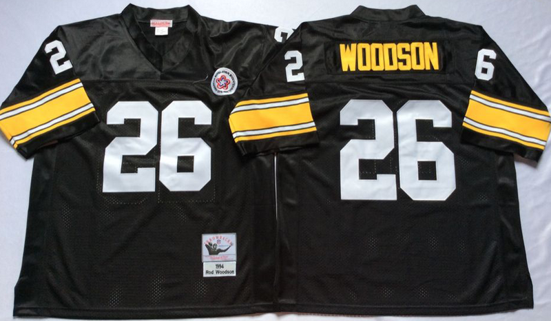 Steelers 26 Rod Woodson Black M&N Throwback Jersey