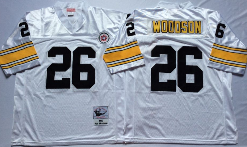 Steelers 26 Rod Woodson White M&N Throwback Jersey