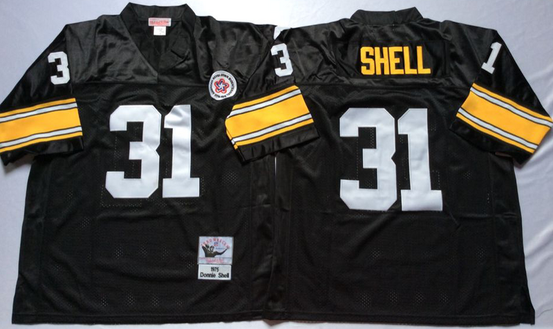 Steelers 31 Donnie Shell Black M&N Throwback Jersey