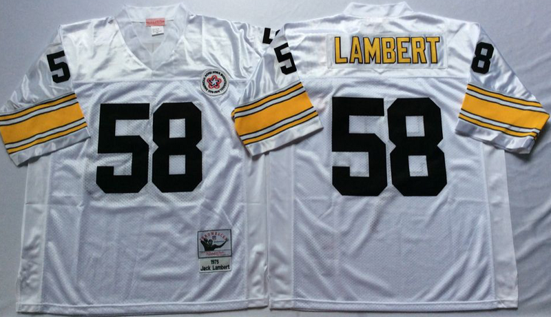 Steelers 58 Jack Lambert White M&N Throwback Jersey