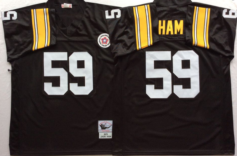 Steelers 59 Jack Ham Black M&N Throwback Jersey