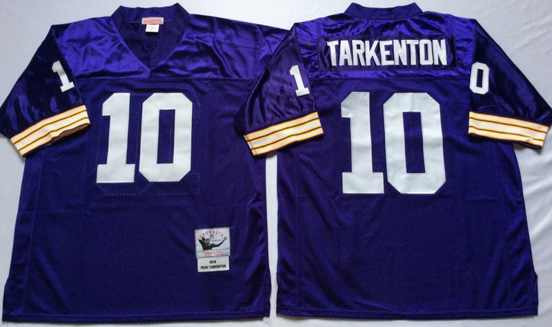 Vikings 10 Fran Tarkenton Purple M&N Throwback Jersey