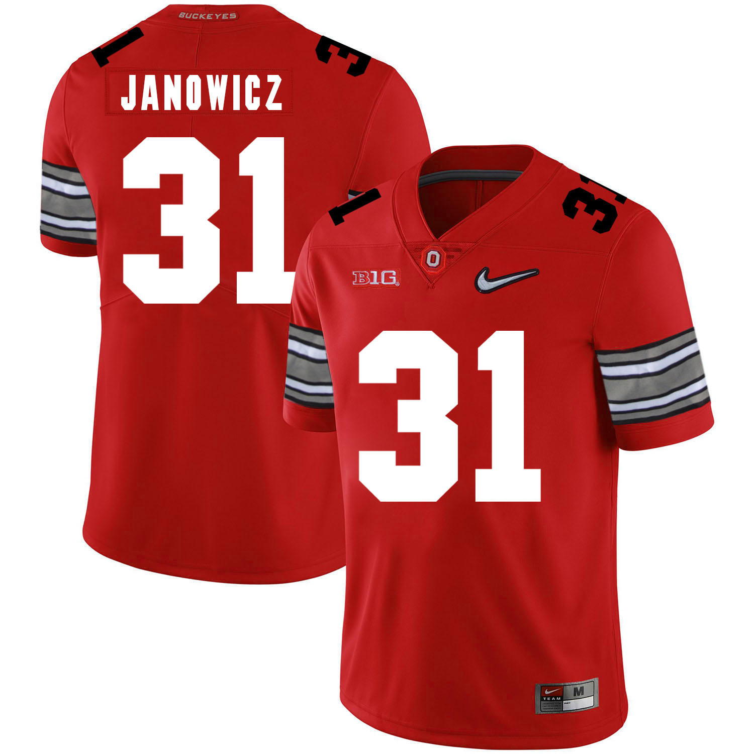 Ohio State Buckeyes 31 Vic Janowicz Red Diamond Nike Logo College Football Jersey
