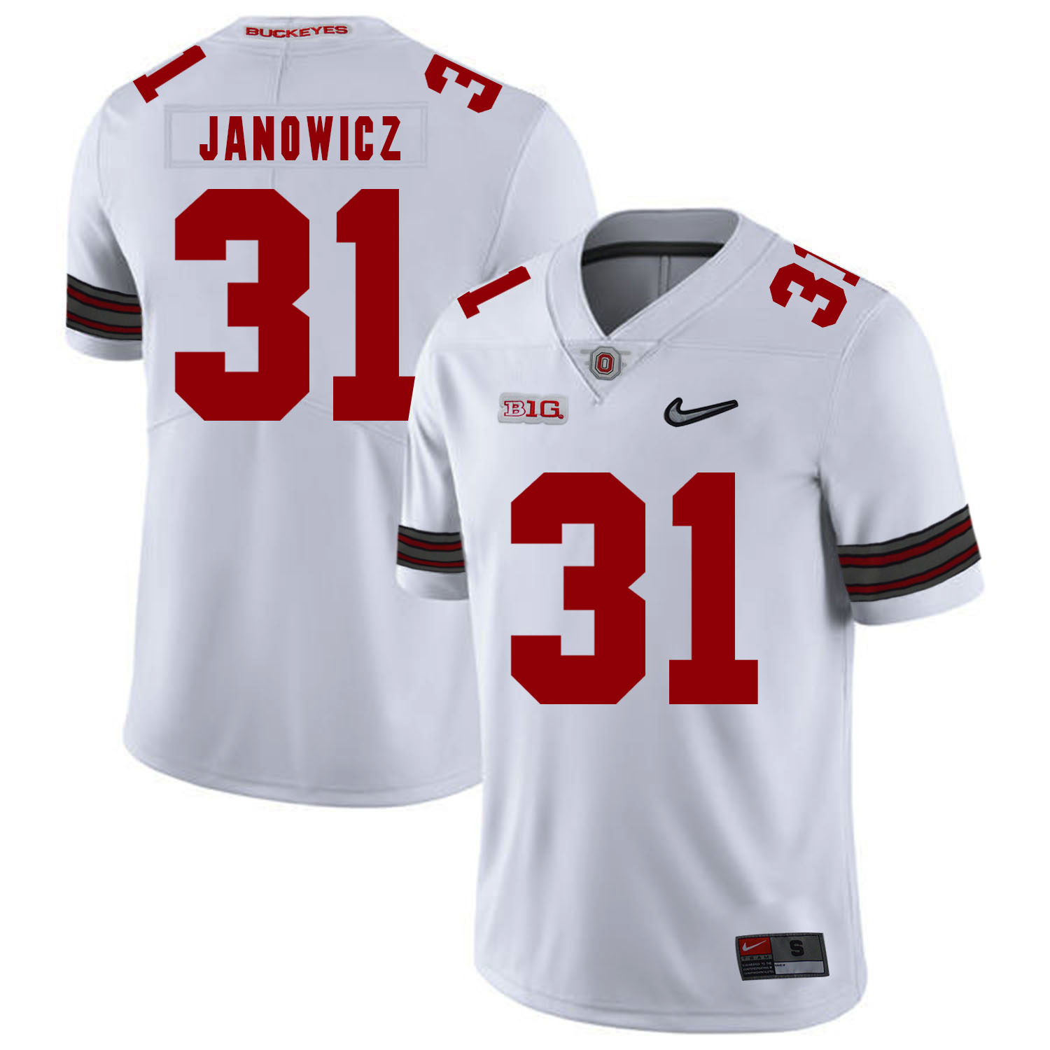 Ohio State Buckeyes 31 Vic Janowicz White Diamond Nike Logo College Football Jersey