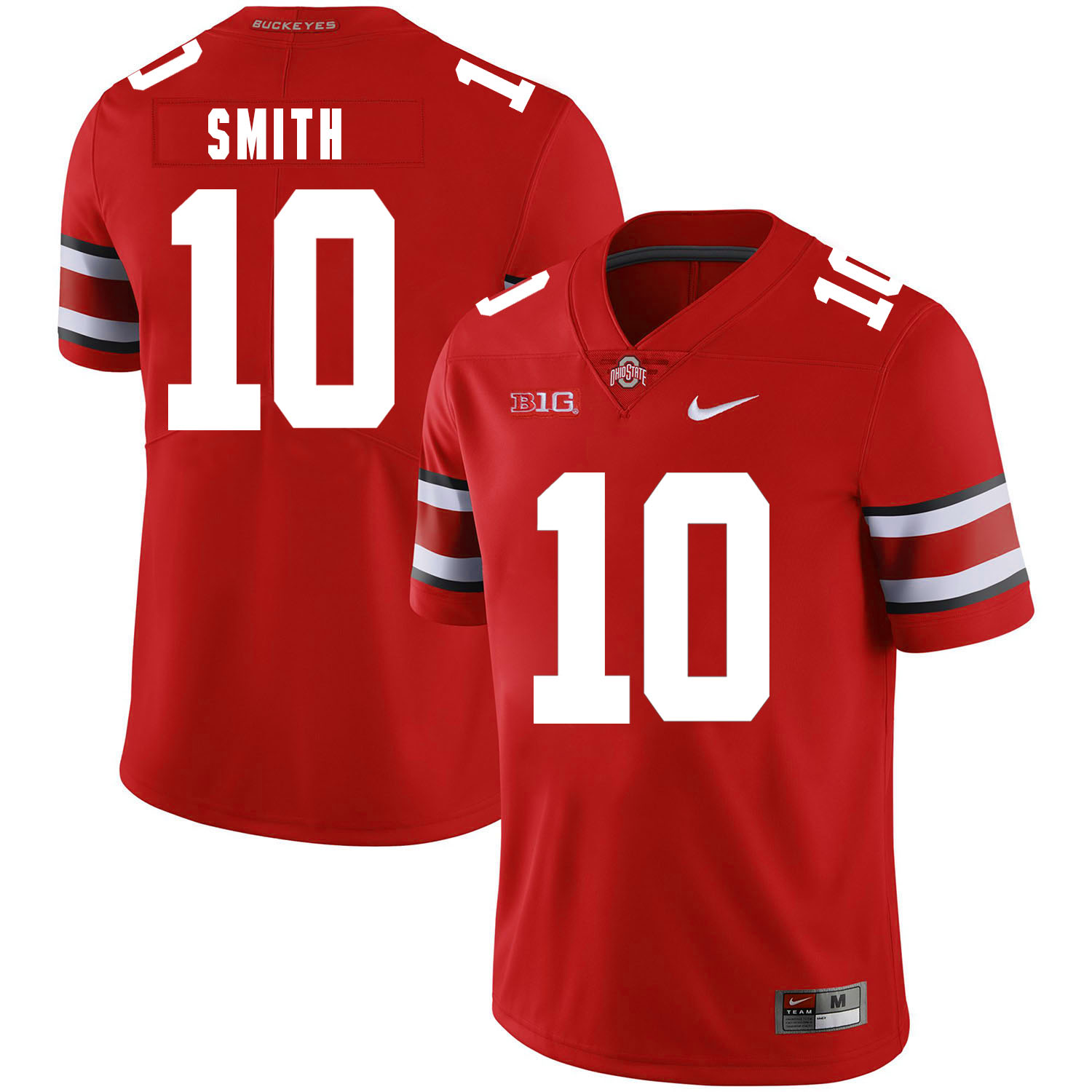 Ohio State Buckeyes 10 Troy Smith Red Nike College Football Jersey