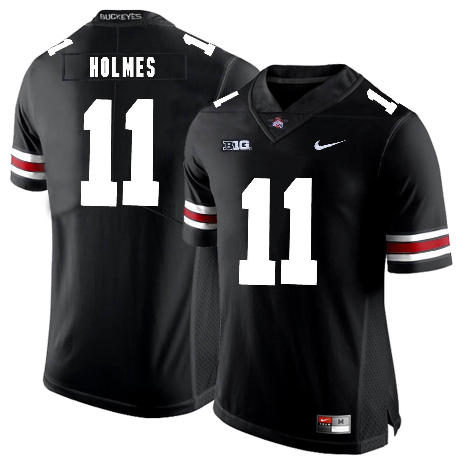 Ohio State Buckeyes 11 Jalyn Holmes Black Nike College Football Jersey