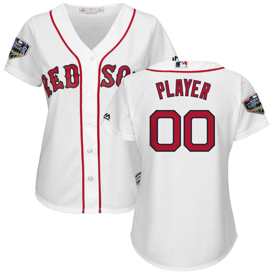 Red Sox White Women's 2018 World Series Cool Base Customized Jersey