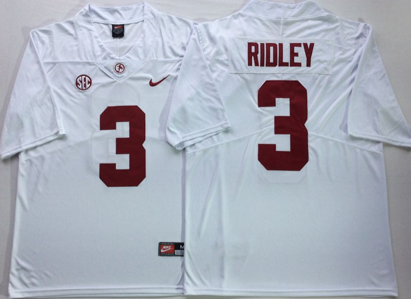 Alabama Crimson Tide 3 Calvin Ridley White Nike College Football Jersey