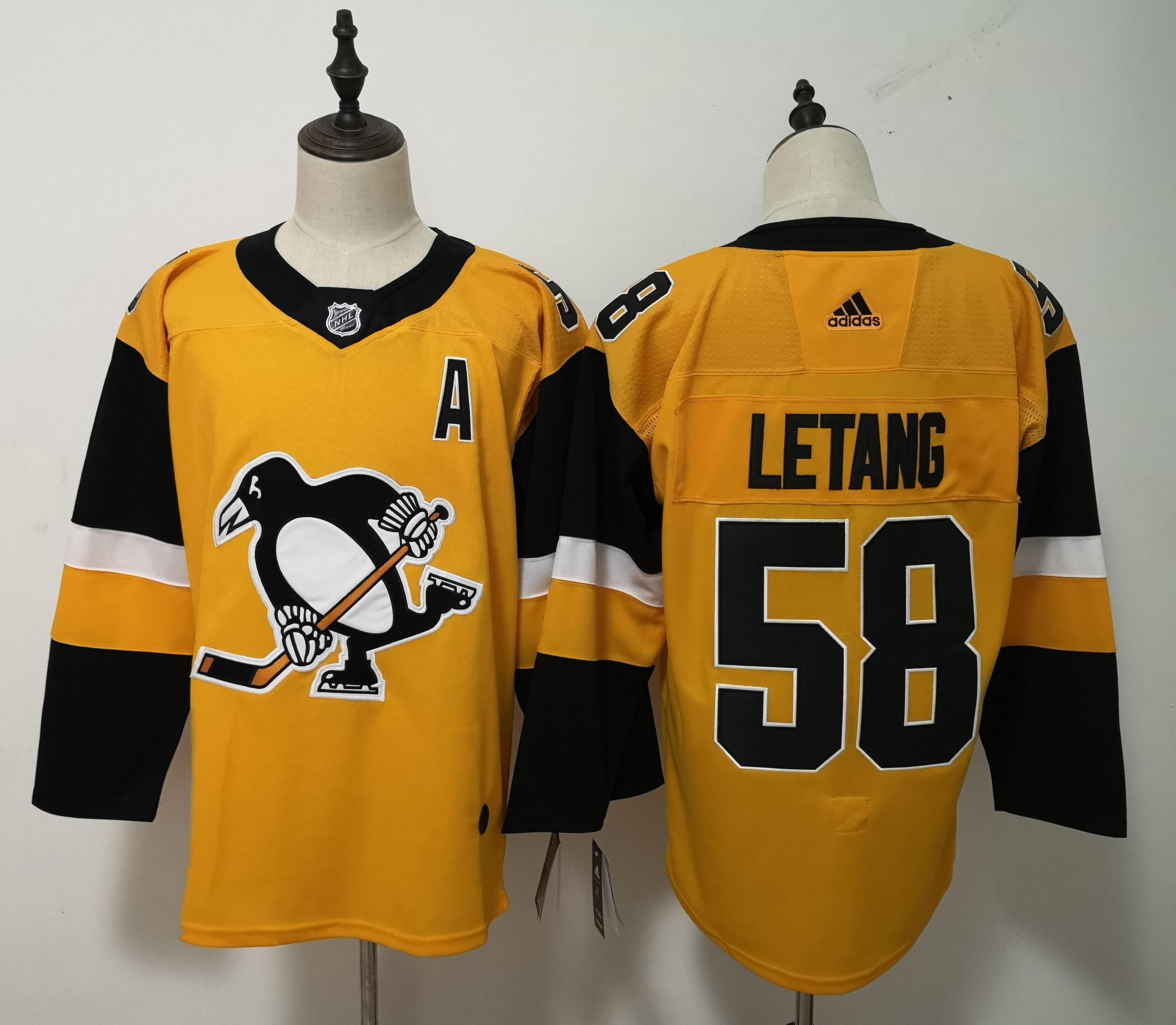 Penguins 58 Kris Letang Gold Alternate Adidas Jersey