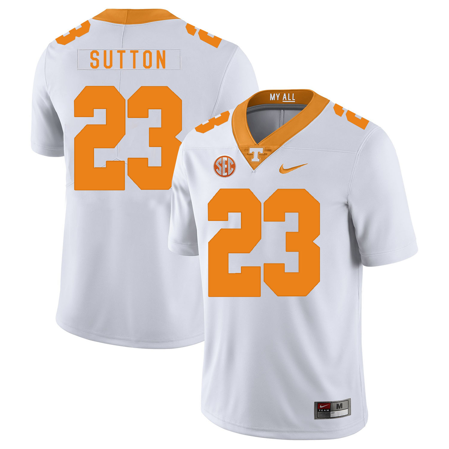 Tennessee Volunteers 23 Cameron Sutton White Nike College Football Jersey