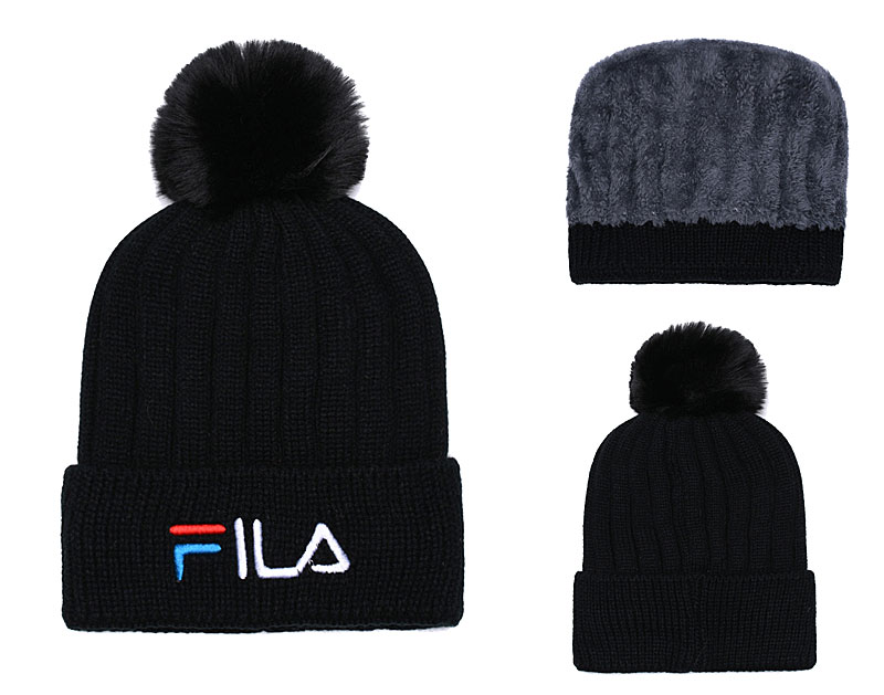 Fila Fresh Logo Black Fashion Sport Knit Hat SG