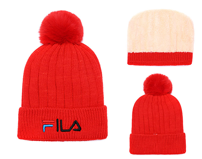 Fila Fresh Logo Red Fashion Sport Knit Hat SG