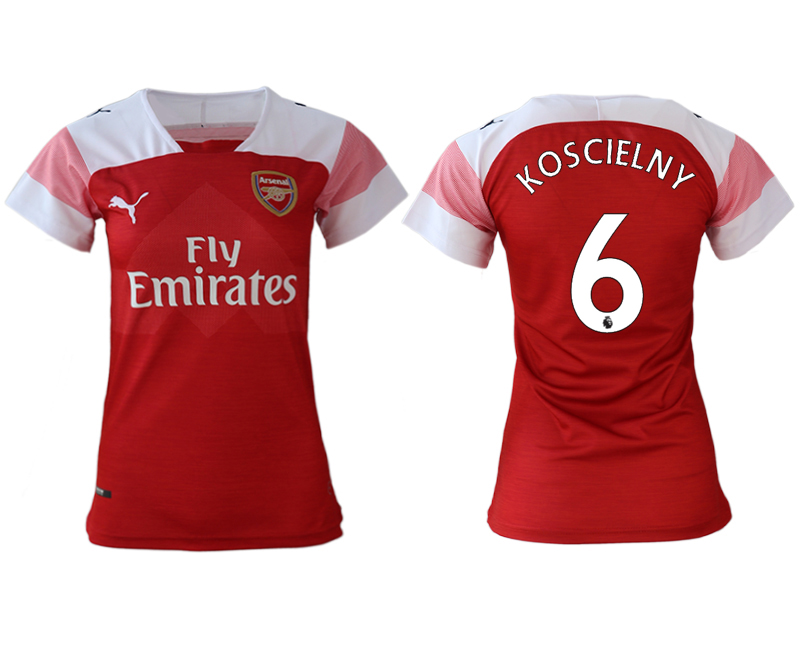2018-19 Arsenal 6 KOSCIELNY Home Women Soccer Jersey