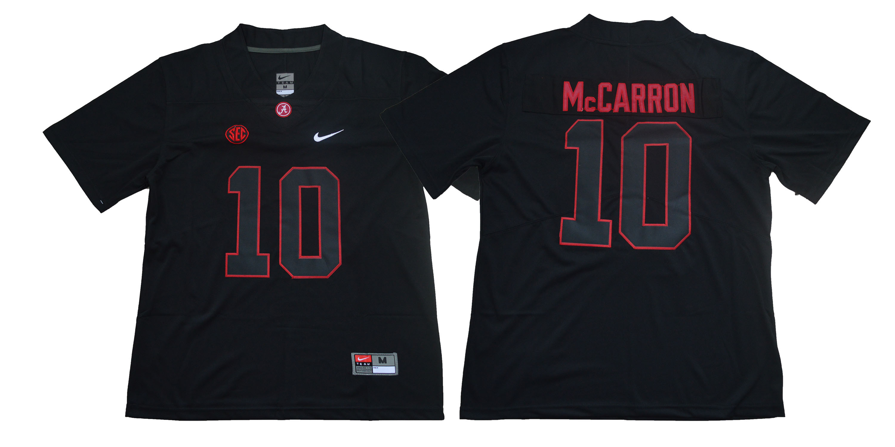 Alabama Crimson Tide 10 A.J. McCarron Black Shadow Nike College Football Jersey