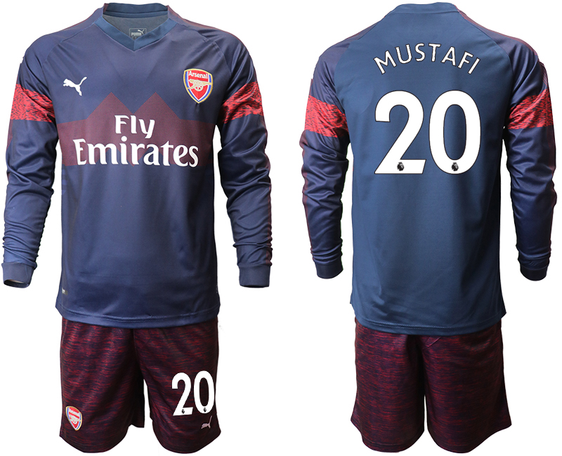 2018-19 Arsenal 20 MUSTAFI Away Long Sleeve Soccer Jersey