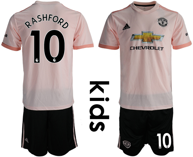 2018-19 Manchester United 10 RASHFORD Away Youth Soccer Jersey