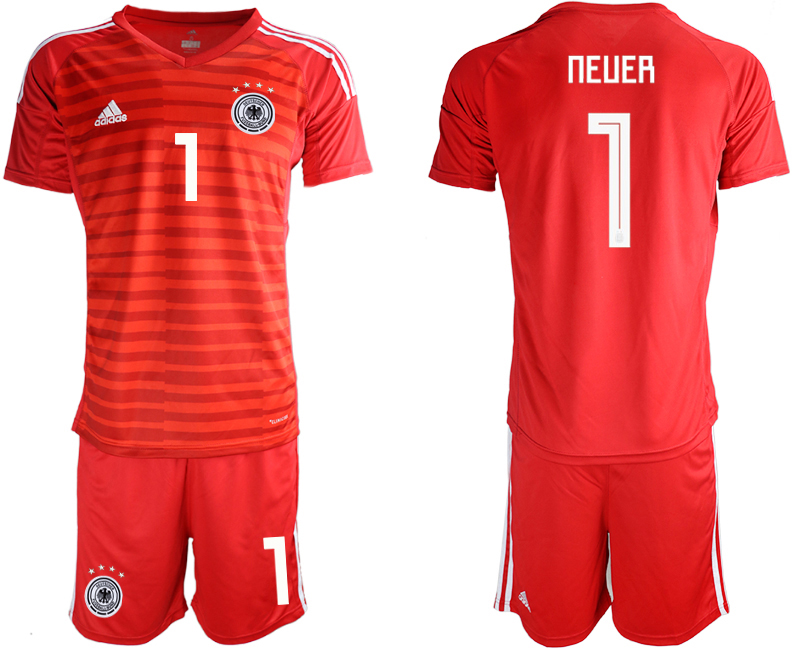 2018-19 Germany 1 NEUER Red Goalkeeper Soccer Jersey