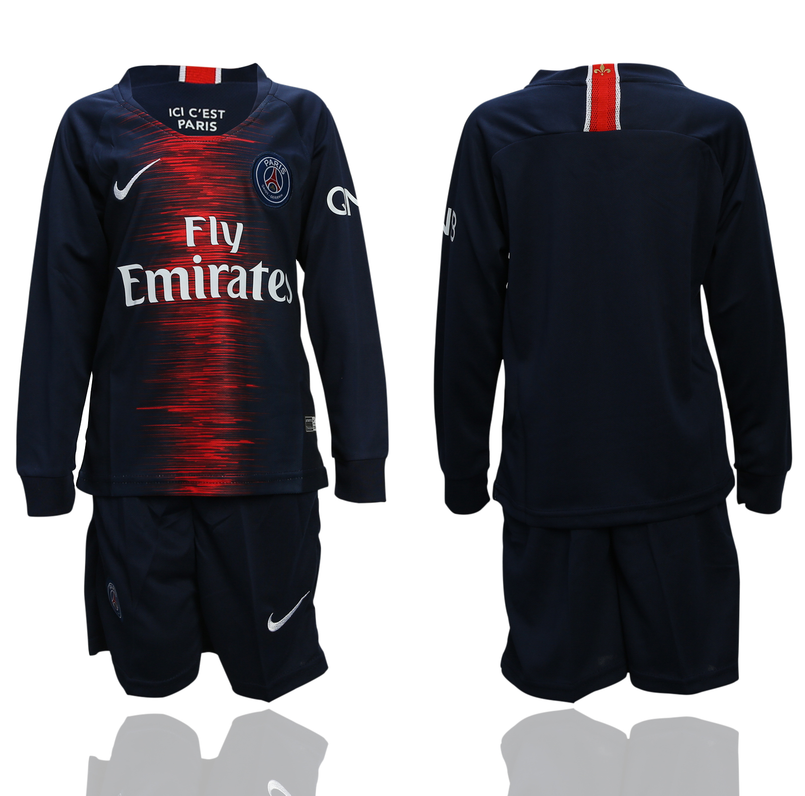 2018-19 Paris Saint-Germain Home Youth Long Sleeve Soccer Jersey