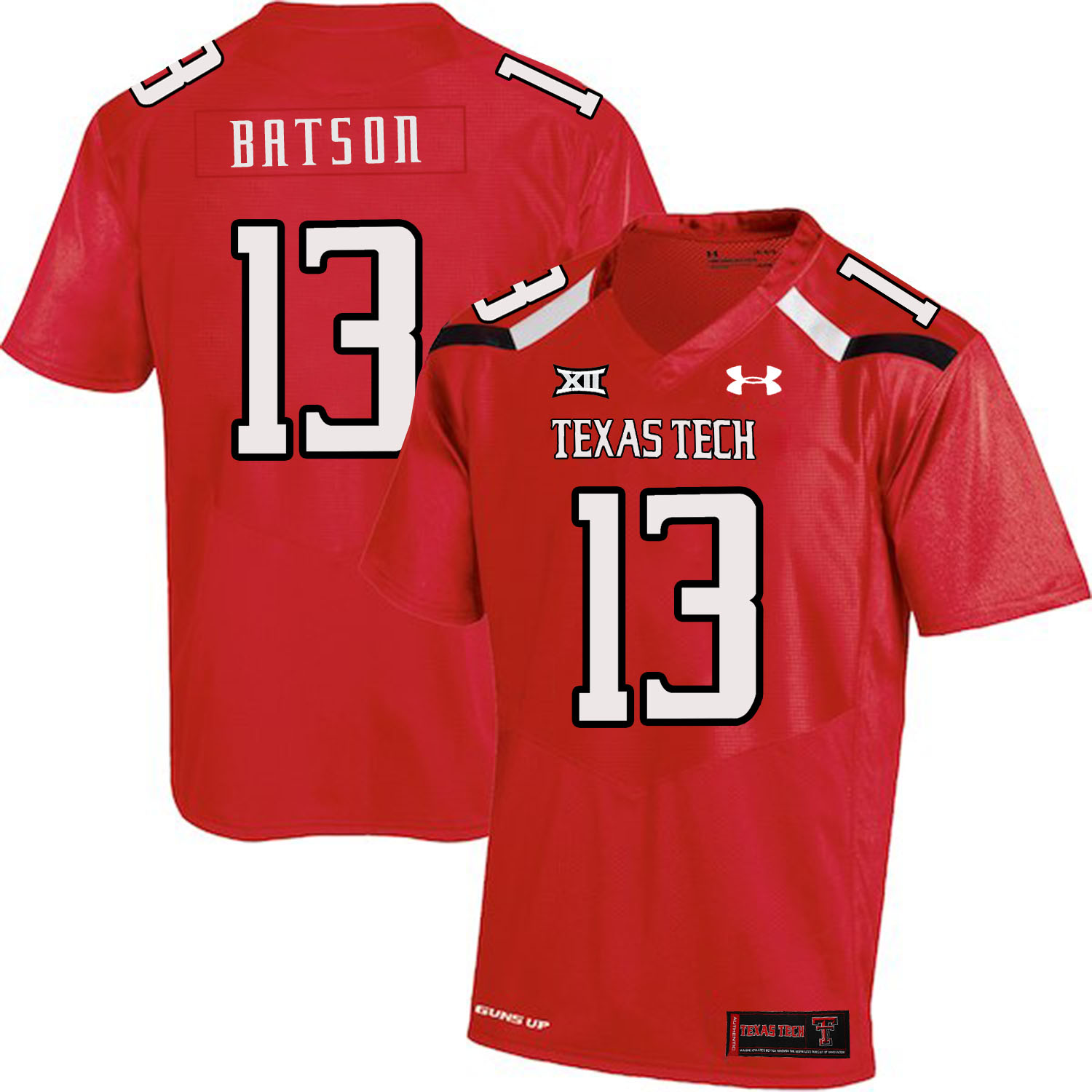Texas Tech Red Raiders 13 Cameron Batson Red College Football Jersey