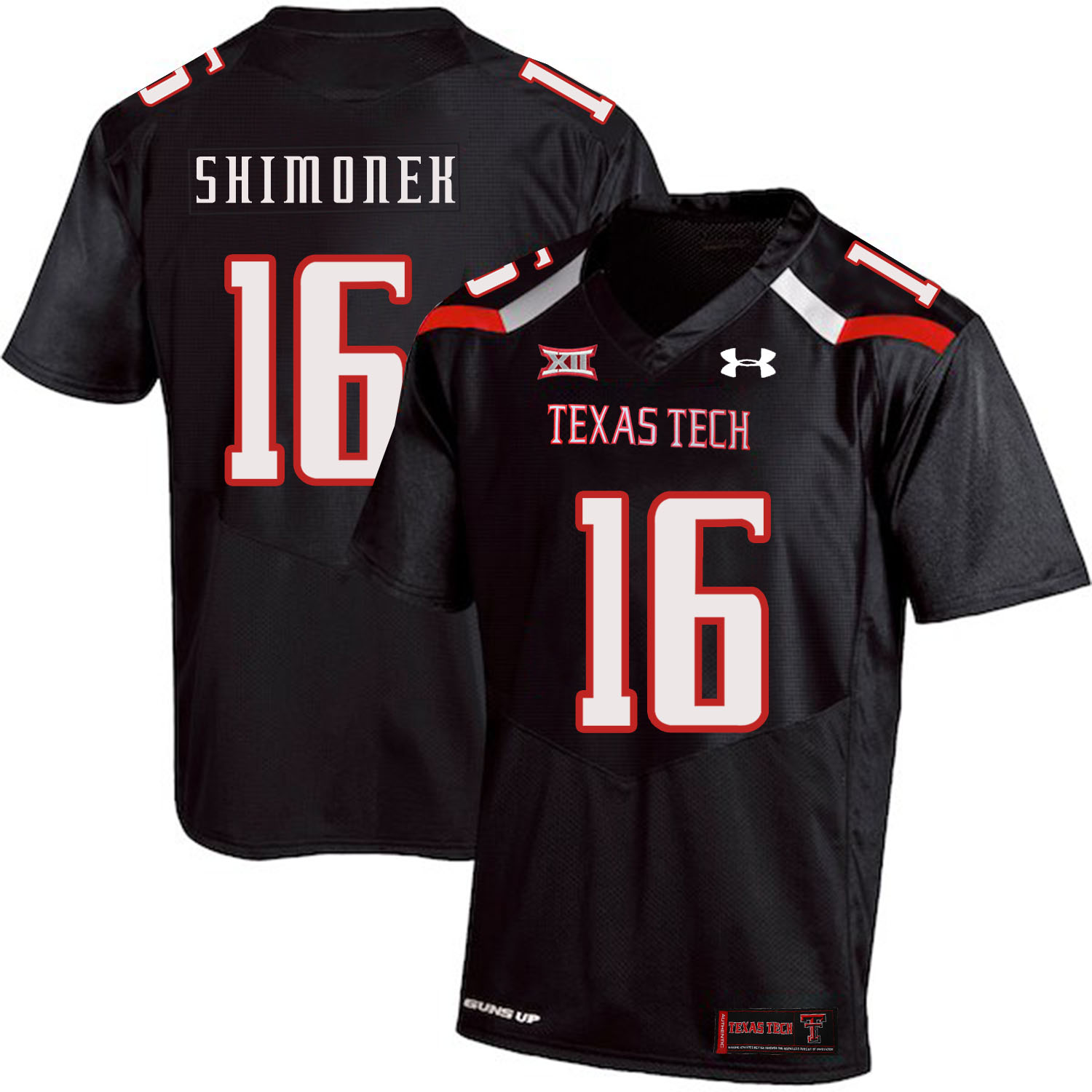 Texas Tech Red Raiders 16 Nic Shimonek Black College Football Jersey